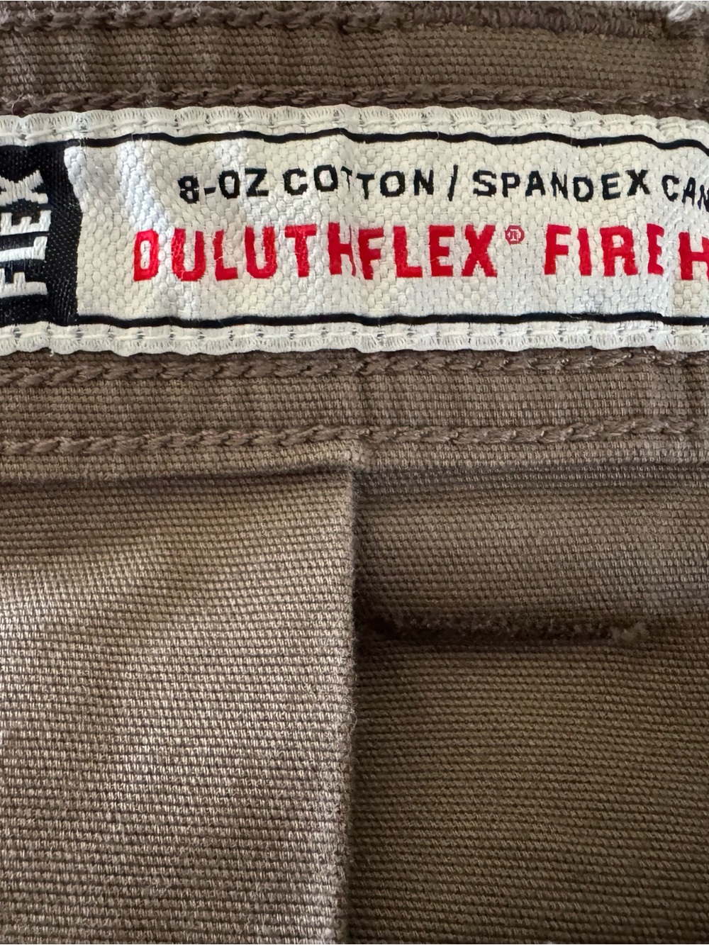 Duluth Men’s 44 DuluthFlex Fire Hose Brown Canvas Spandex Shorts 13" Inseam - Picture 5 of 6